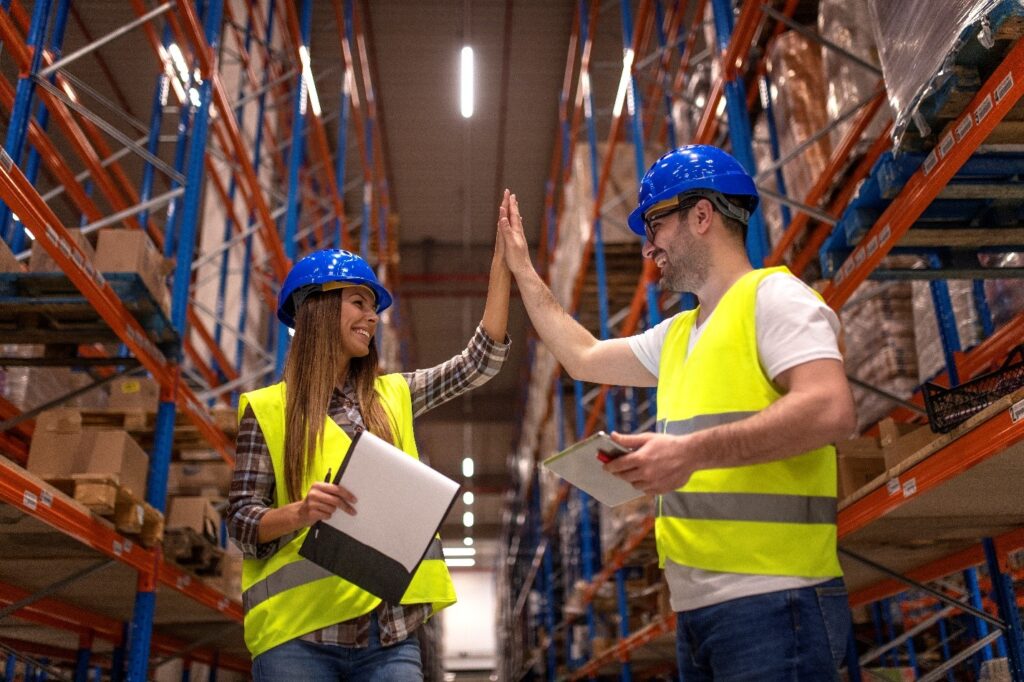 Supply chain workers in Warehouse 