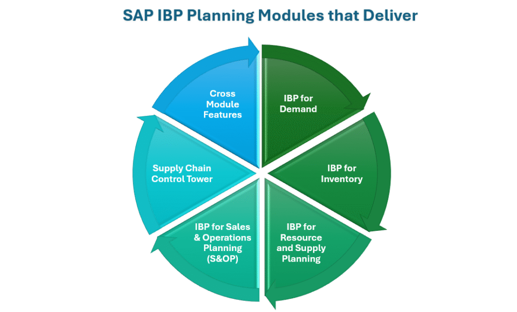 Graphical representation of SAP IBP Planning Modules