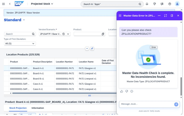 screenshot of Jolue Master Data Health Check 
